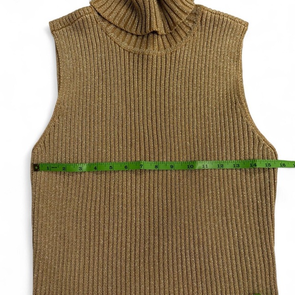Ralph Lauren Gold Metallic Knit Sweater - Picture 3 of 5